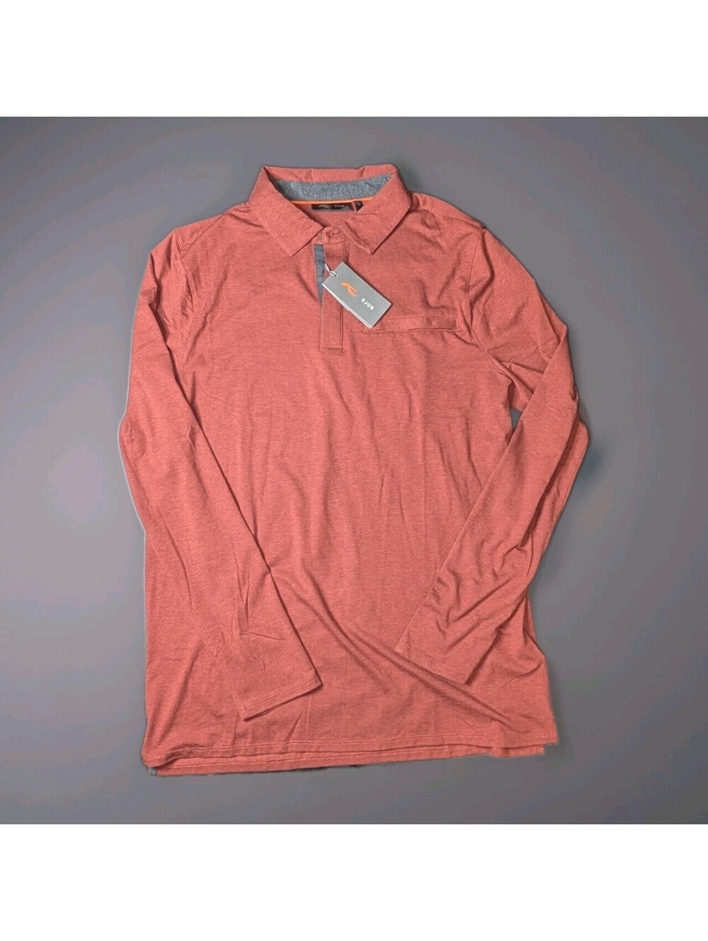Kjus Inverness Long Sleeve Golf Polo Cashmere Blend Maroon XL